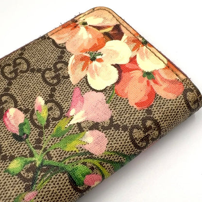 Gucci Blue Mus GG Supreme Zip Around Dusty Pink Beige Card Case Silver — view 5