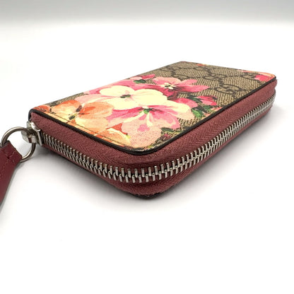 Gucci Blue Mus GG Supreme Zip Around Dusty Pink Beige Card Case Silver — view 8