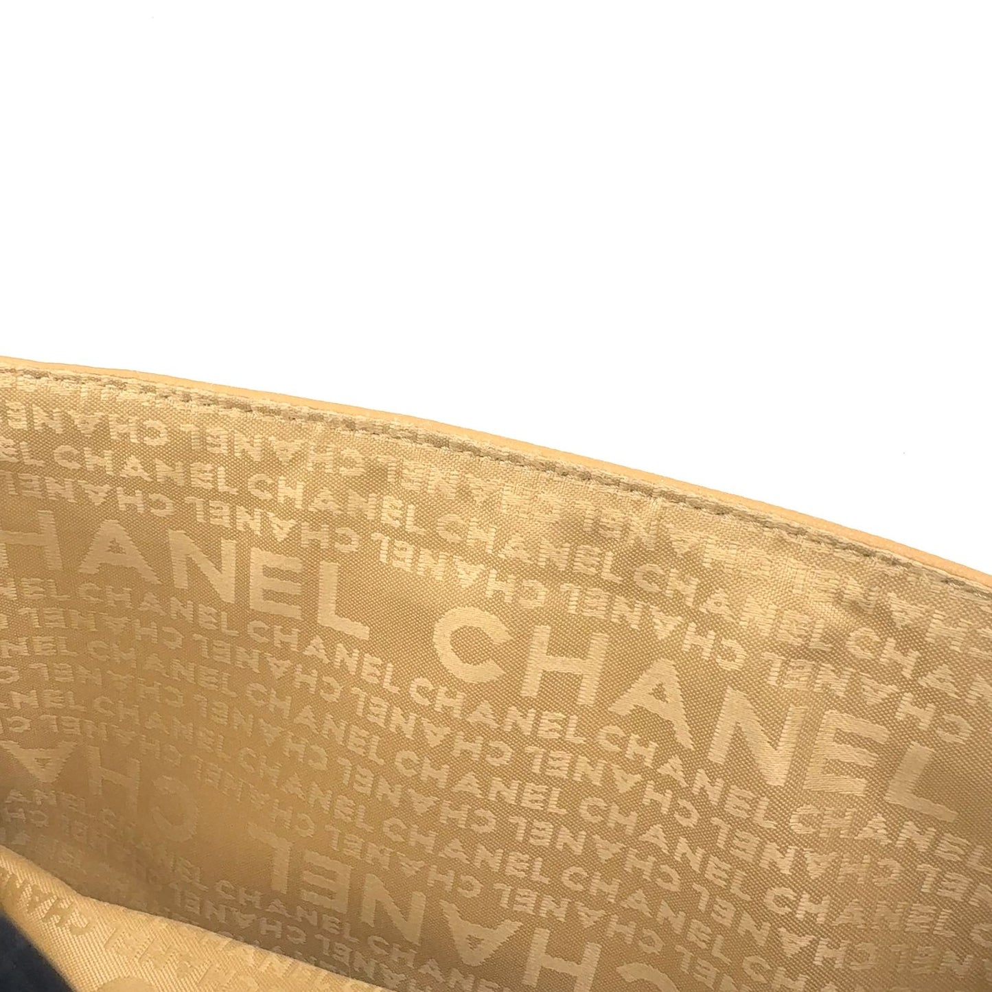 Chanel 2.55 Quilted Chain Caviar Leather Beige Shoulder Bag Silver — view 5