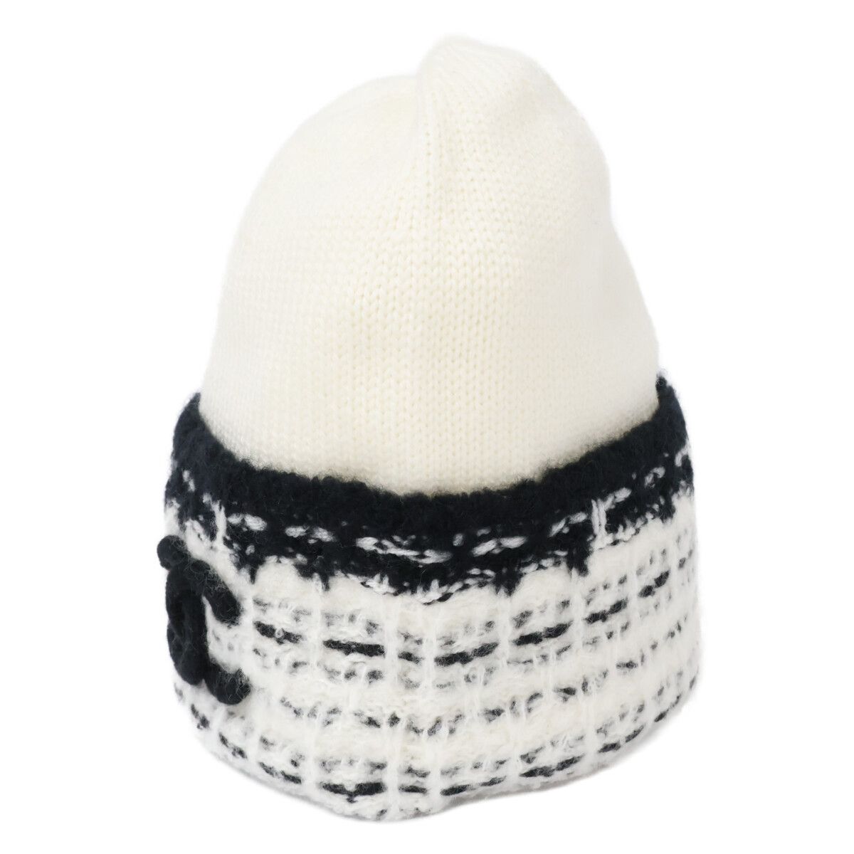 Chanel Like Cashmere Silk Blend CC Logo Knit Cap Beanie Hat — view 2