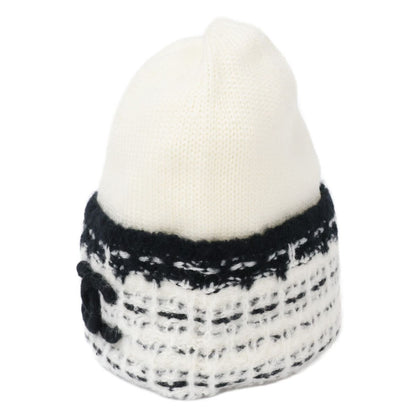 Chanel Like Cashmere Silk Blend CC Logo Knit Cap Beanie Hat — view 2