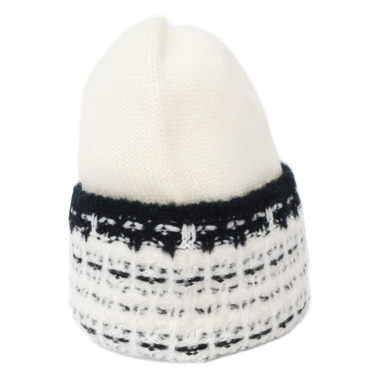 Chanel Like Cashmere Silk Blend CC Logo Knit Cap Beanie Hat — view 4