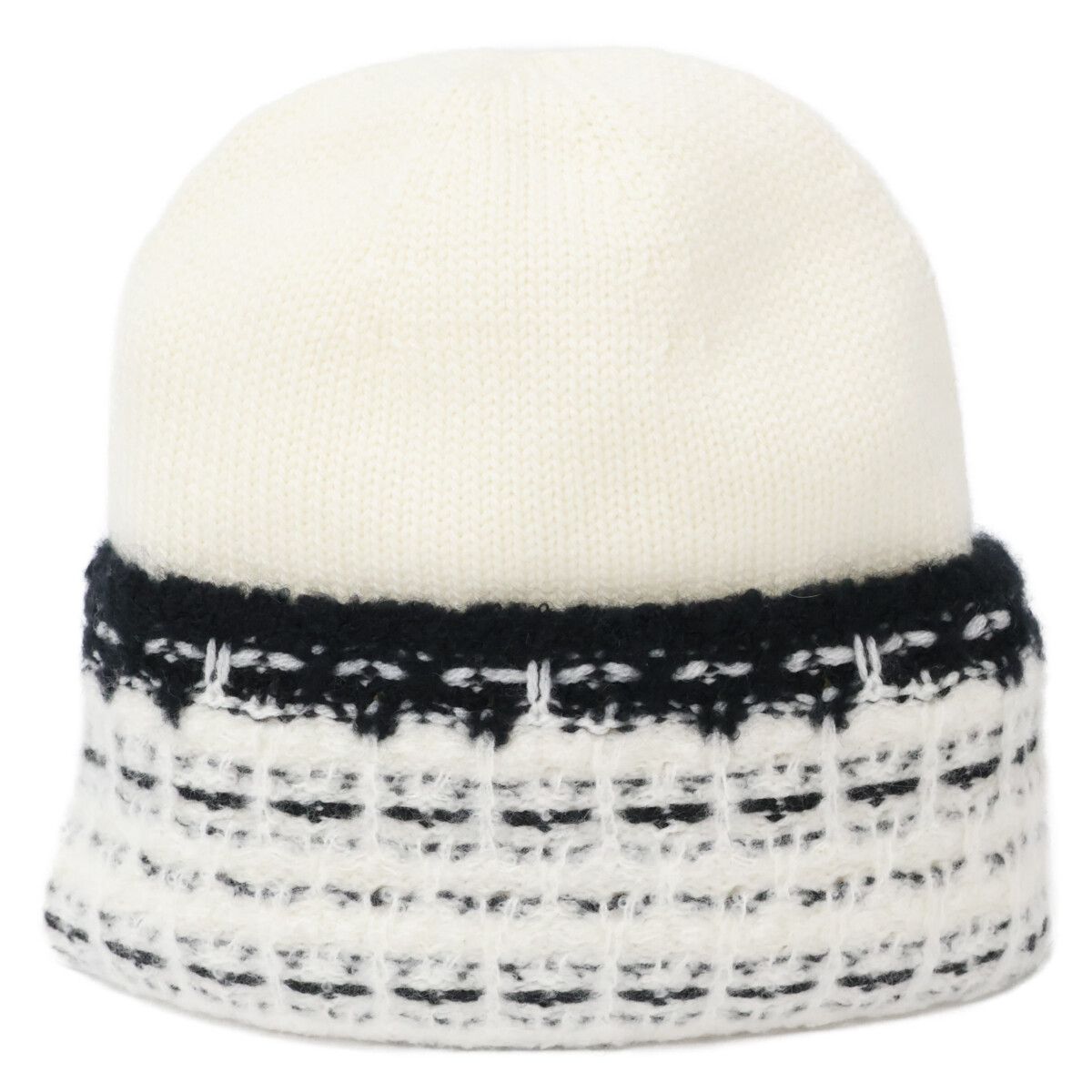 Chanel Like Cashmere Silk Blend CC Logo Knit Cap Beanie Hat — view 3