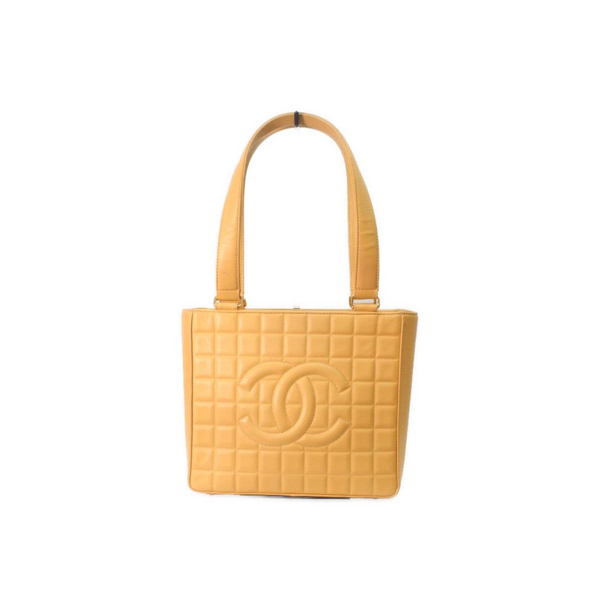 Chanel Beige Lambskin Gold Choco Bar Handbag