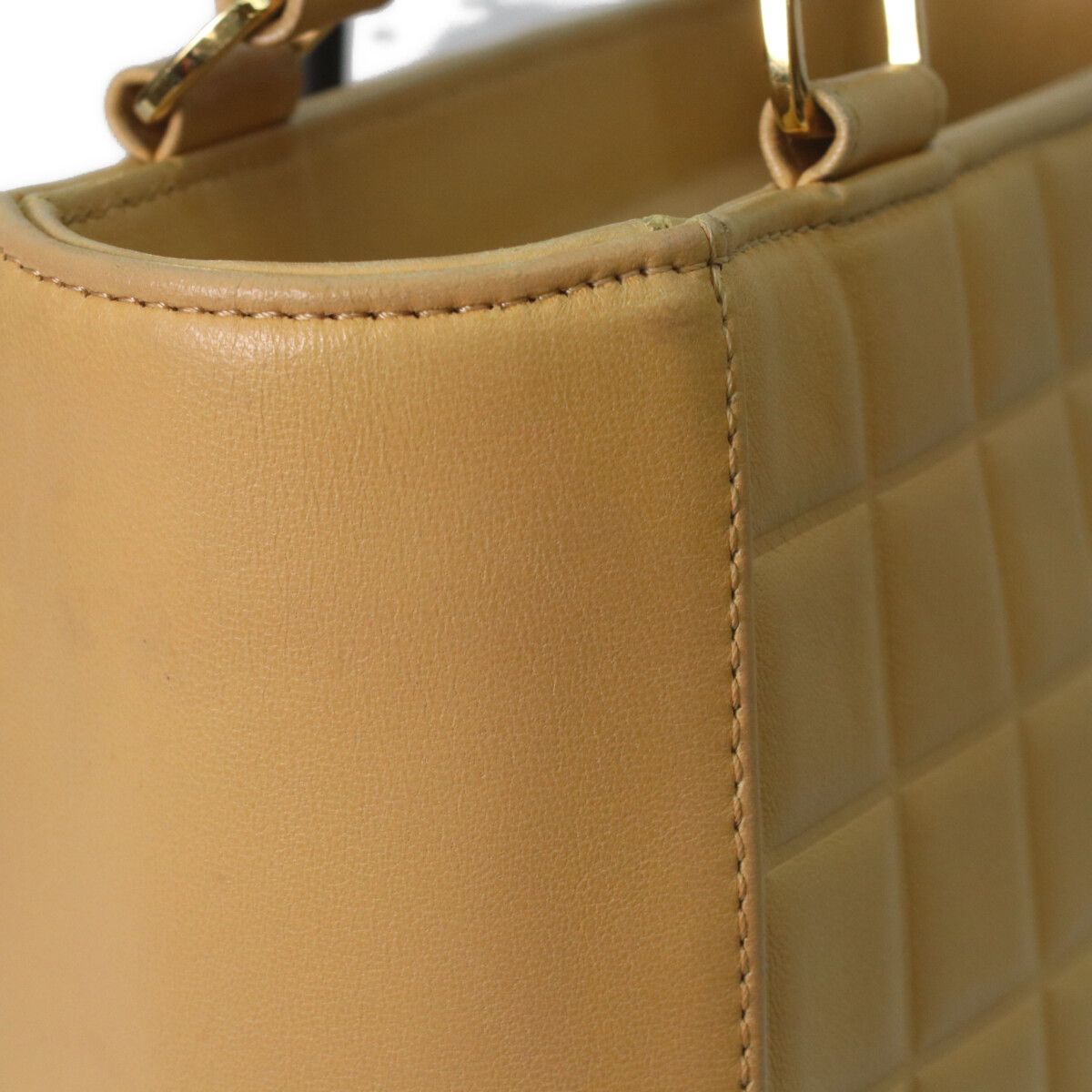 Chanel Beige Lambskin Gold Choco Bar Handbag — view 9