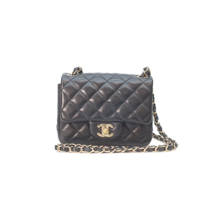 Chanel Black Lamb Gold Mini Quilted 17 Shoulder Bag