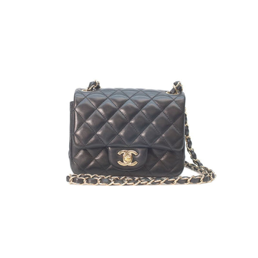 Chanel Black Lamb Gold Mini Quilted 17 Shoulder Bag
