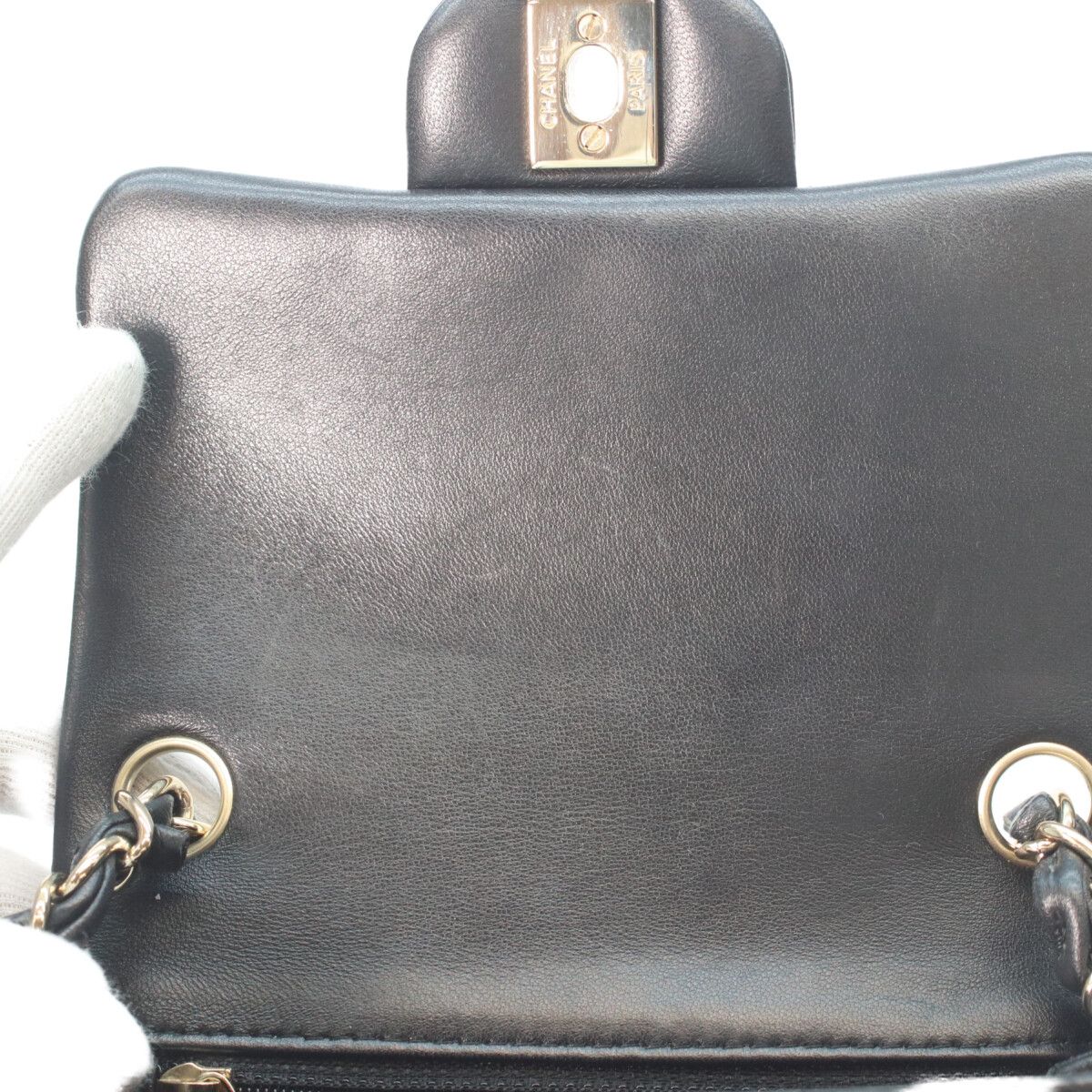 Chanel Black Lamb Gold Mini Quilted 17 Shoulder Bag — view 8