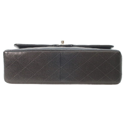 Chanel Black Caviar Silver Single Flap Big Quilted 30 — view 5