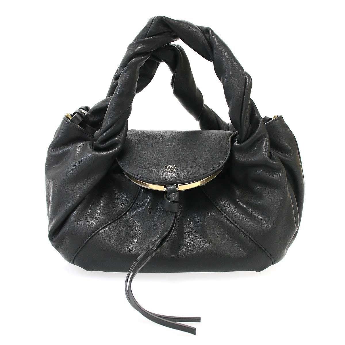 Fendi Spy Small Leather Shoulder Bag Black