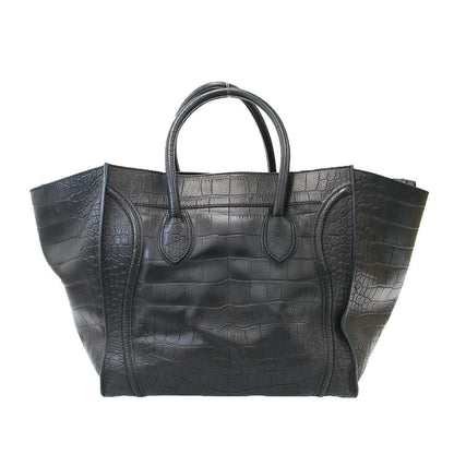 Celine Luggage Phantom Croco Embossed Tote Black — view 2