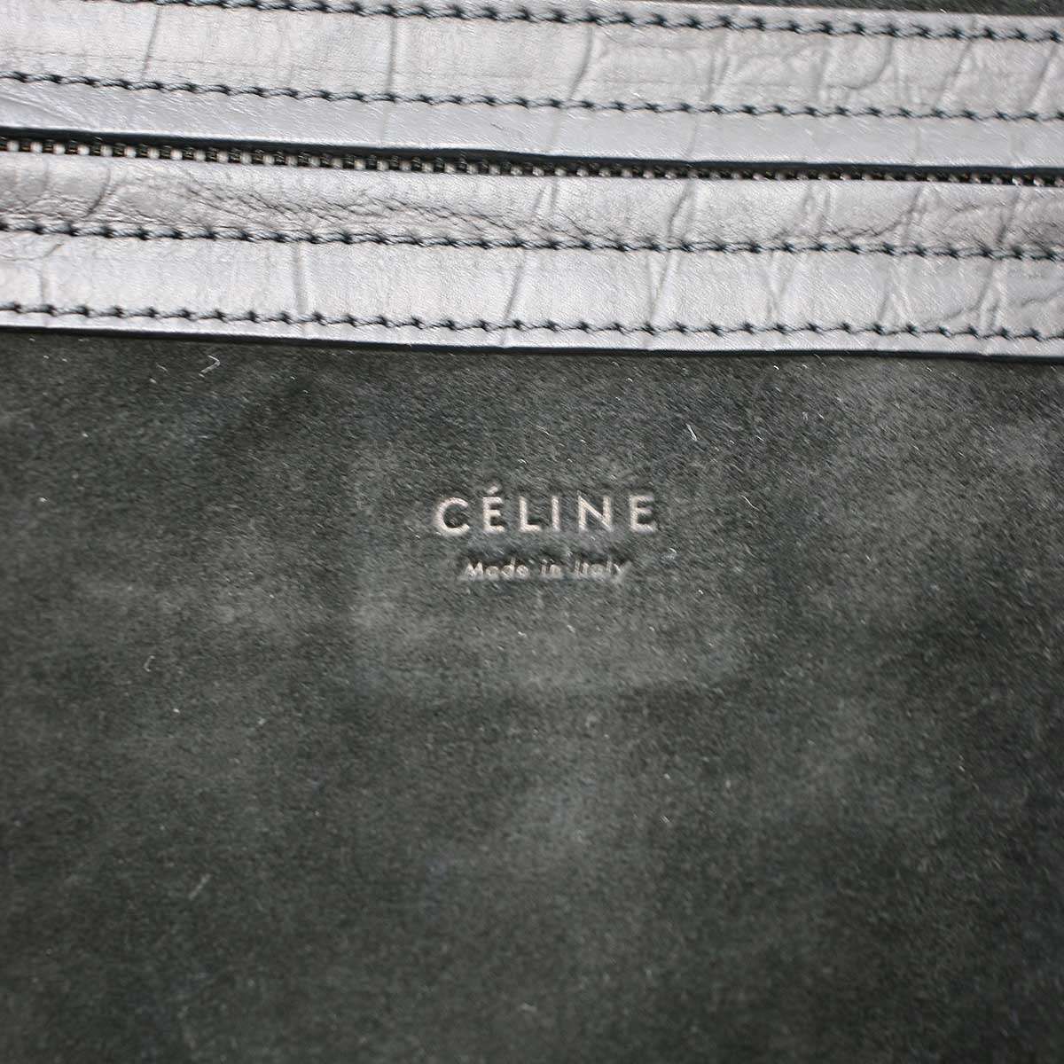 Celine Luggage Phantom Croco Embossed Tote Black — view 5