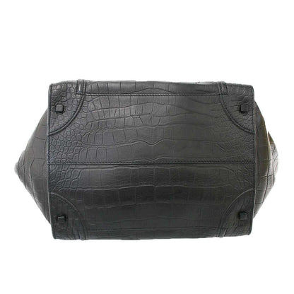 Celine Luggage Phantom Croco Embossed Tote Black — view 4