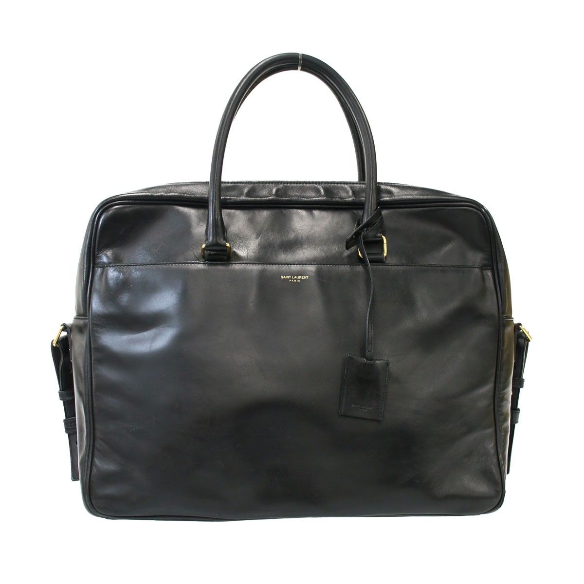 Saint Laurent Paris 2-Way Leather Business Bag Black