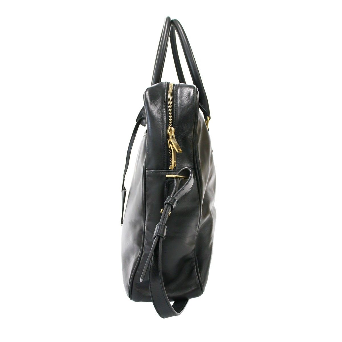 Saint Laurent Paris 2-Way Leather Business Bag Black — view 3