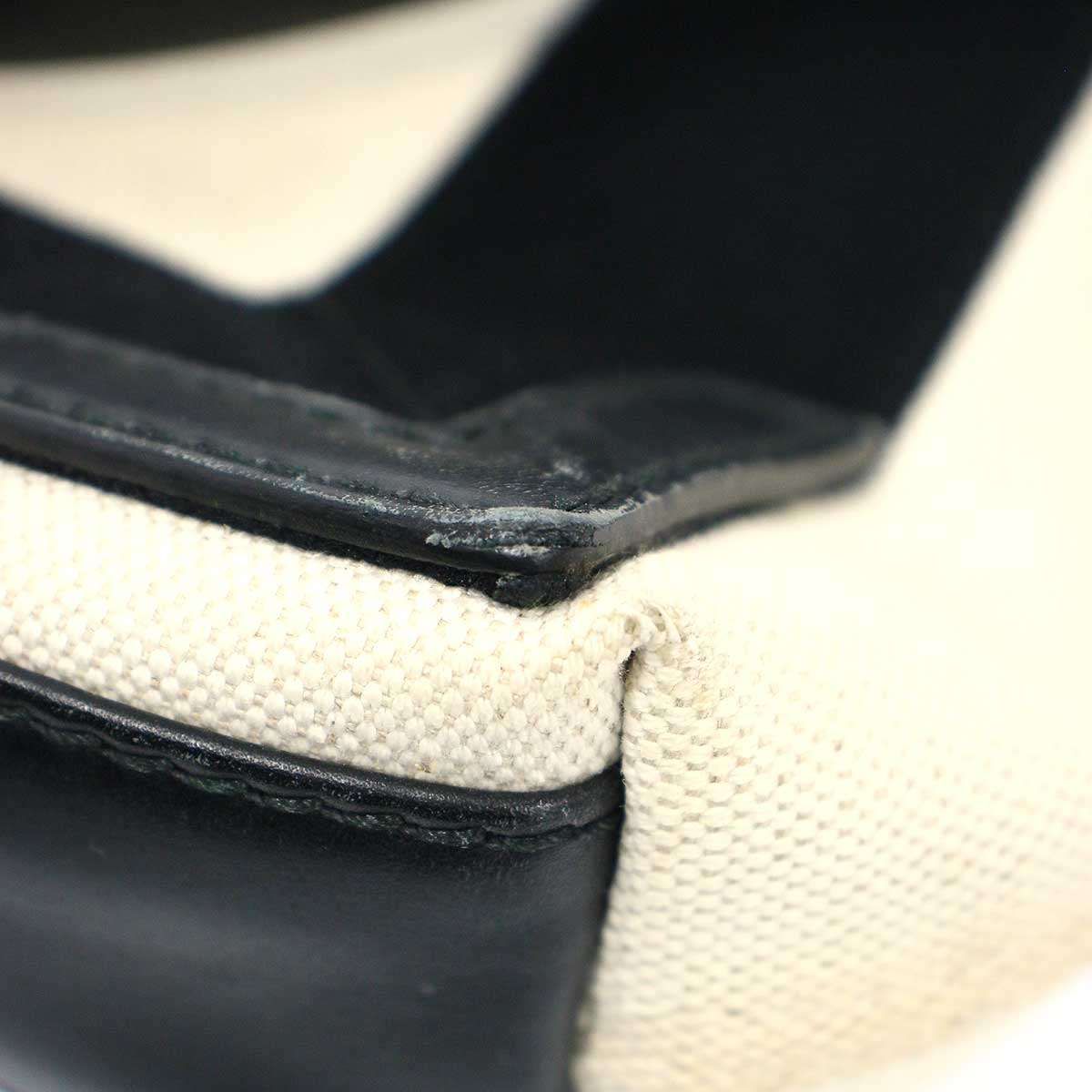 Balenciaga Navy Cabas XS Canvas Shoulder Bag Ivory — view 7