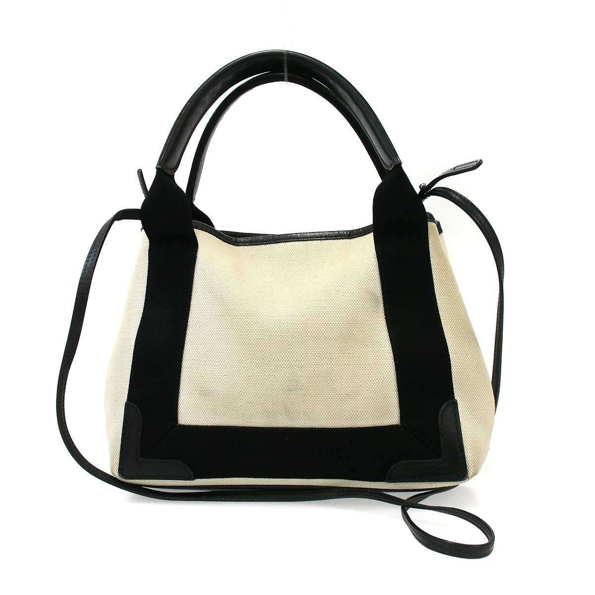 Balenciaga Navy Cabas XS Canvas Shoulder Bag Ivory — view 2