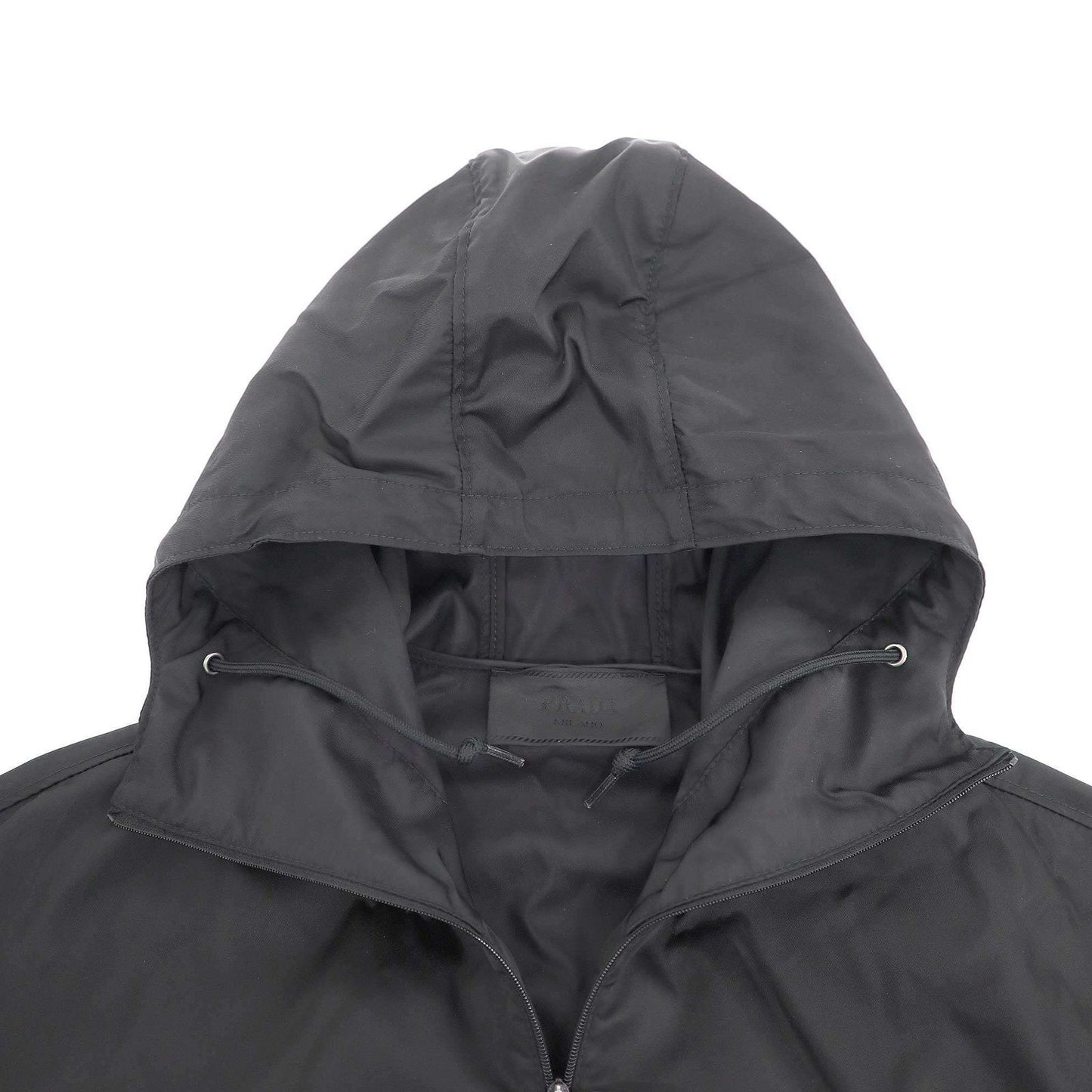 Prada Re-Nylon Anorak Hoodie Black — view 4
