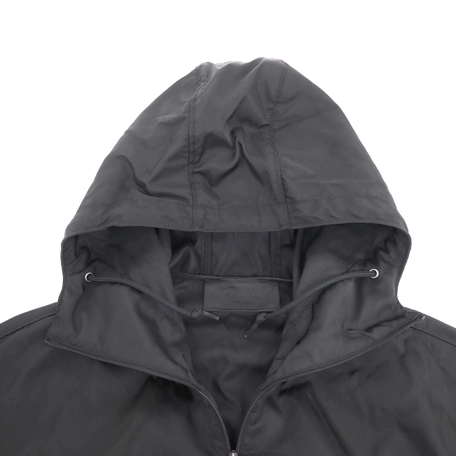 Prada Re-Nylon Anorak Hoodie Black — view 4