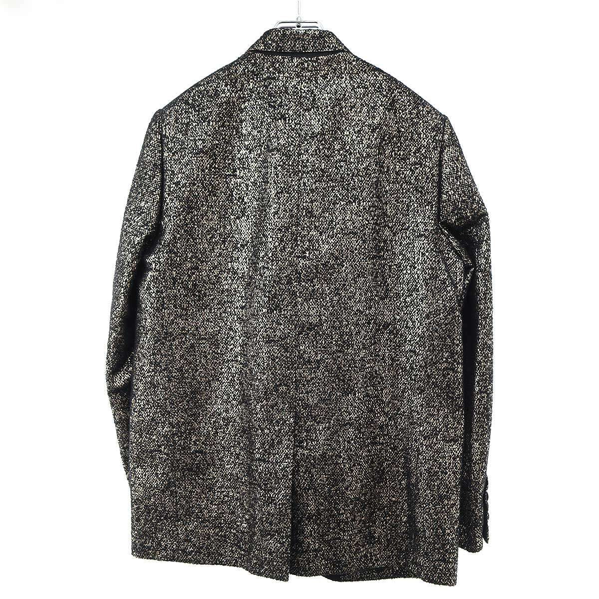 Celine Satin Lapel Lamethaxe de Jacket Black Gold 50 — view 2