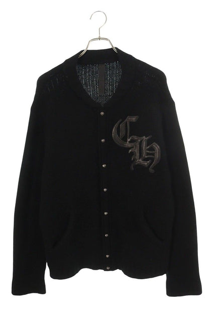 Chrome Hearts CH Leather Patch Cross Ball Button Knit Sweater