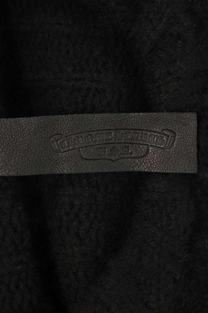 Chrome Hearts CH Leather Patch Cross Ball Button Knit Sweater — view 3