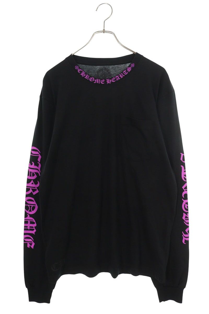 Chrome Hearts CH L S 1 Neck Logo Print Long Sleeve Top