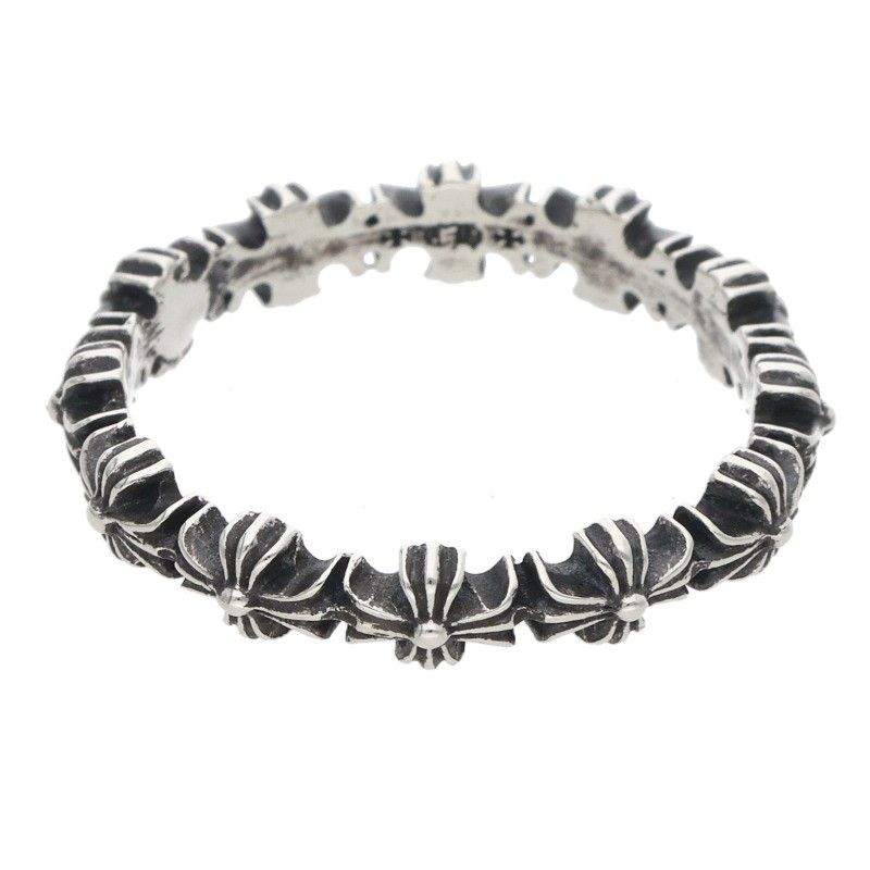 Chrome Hearts Tiny CH Pls Band Ech Plus Silver Ring