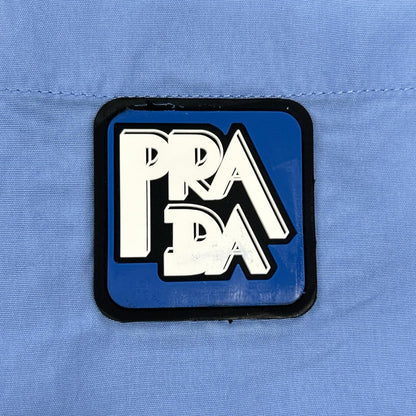 Prada Light Blue Lava Logo One Pocket Button Down Jacket Long Sleeve Shirt 38 — view 9