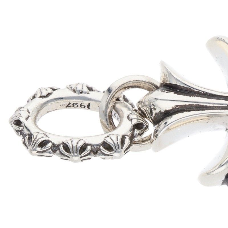 Chrome Hearts 3 CH Crs Lrg Triple CH Cross Large Silver Necklace Top — view 5