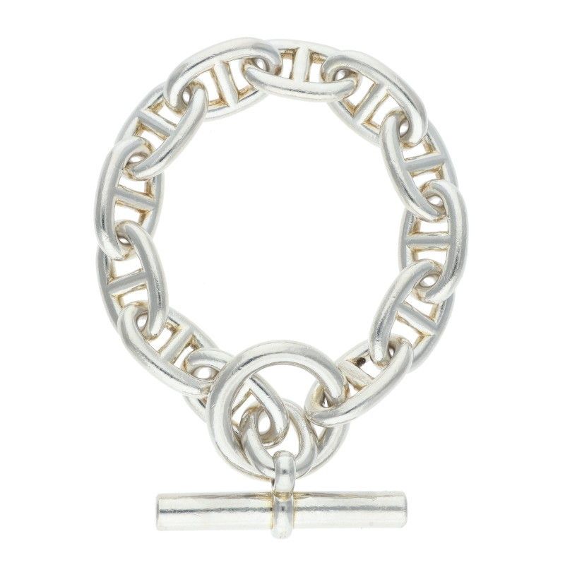 Hermes Chaine D'ancre TGM Silver Bracelet