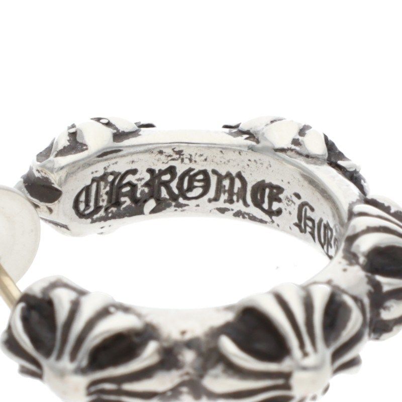 Chrome Hearts Hoop Cross Sml Band Silver Earrings — view 3