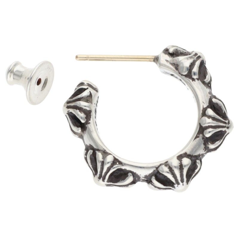 Chrome Hearts Hoop Cross Sml Band Silver Earrings — view 5
