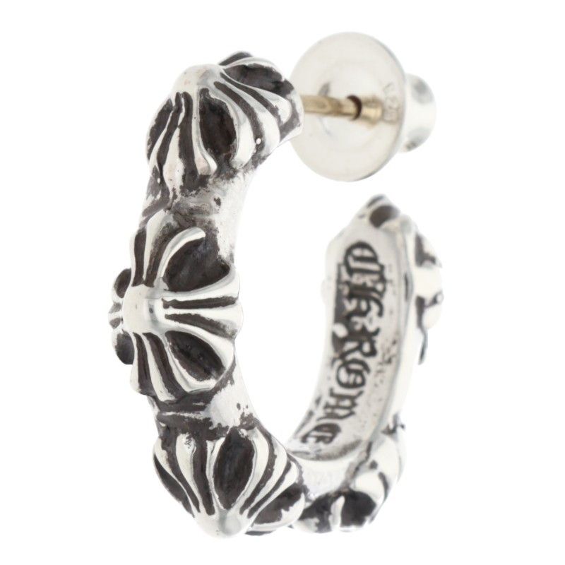 Chrome Hearts Hoop Cross Sml Band Silver Earrings