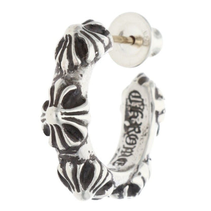 Chrome Hearts Hoop Cross Sml Band Silver Earrings