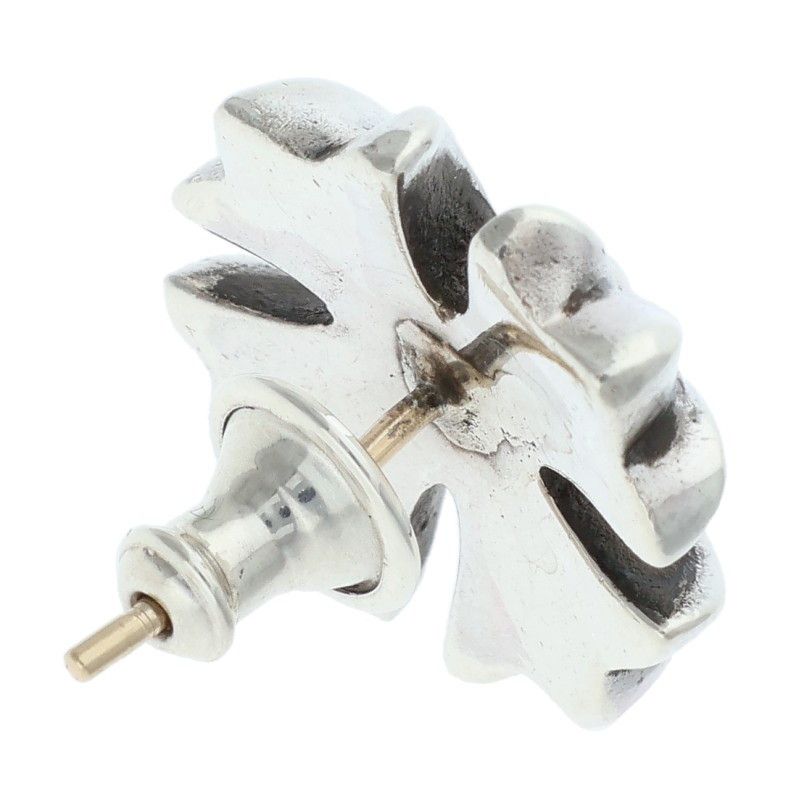 Chrome Hearts Lrg CH Pls Large CH Plus Stud Silver Earrings — view 2