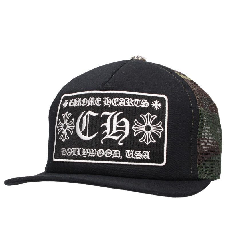 Chrome Hearts Trucker Cap Truck Khaki Cap CH Camouflage Mesh Hat with Patch