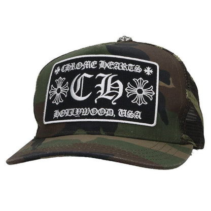 Chrome Hearts Trucker Cap Truck Khaki Cap CH Camouflage Mesh Hat with Patch