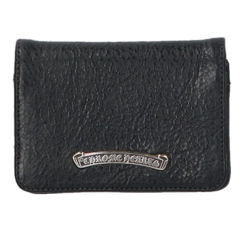 Chrome Hearts Crd Arch Logo Plate 3 Pocket Leather Card Case