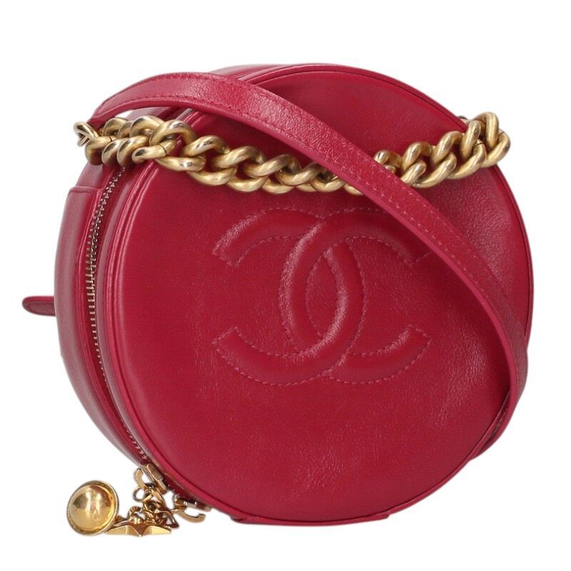 Chanel CC Logo Round Chain Shoulder Bag