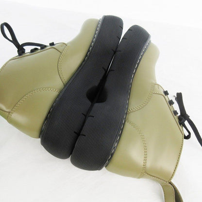 Bottega Veneta 35 the Bounce Short Boots Lace Up Shoes Leather Beige Black — view 9