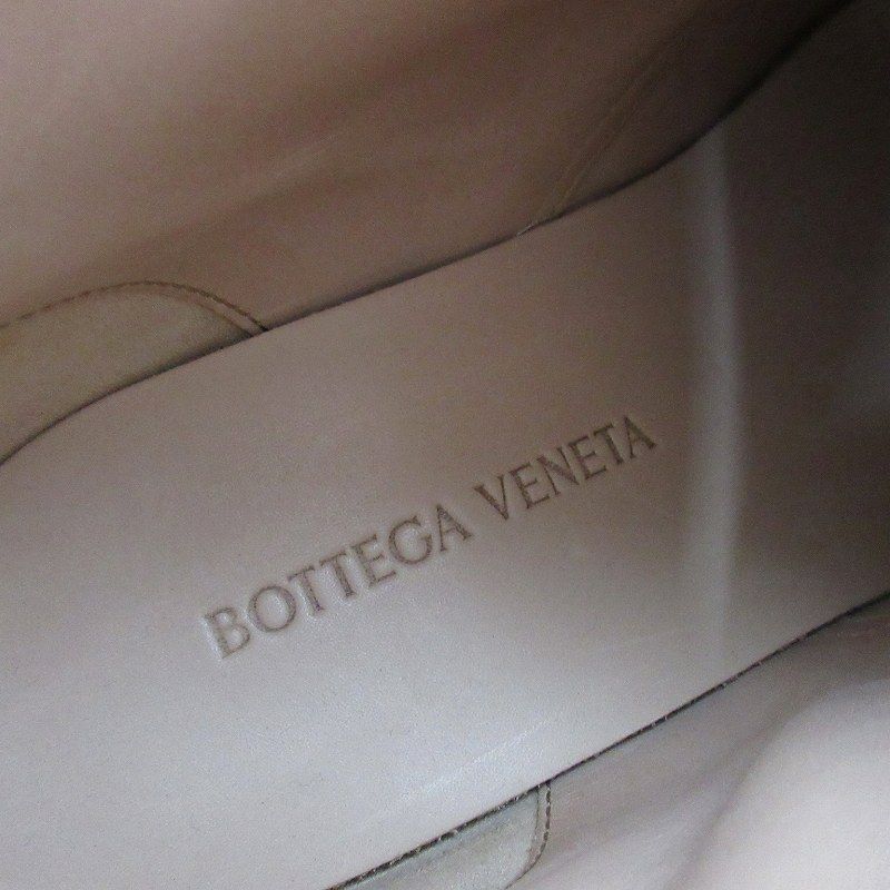 Bottega Veneta 35 the Bounce Short Boots Lace Up Shoes Leather Beige Black — view 5
