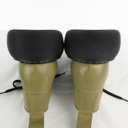 Bottega Veneta 35 the Bounce Short Boots Lace Up Shoes Leather Beige Black — view 7