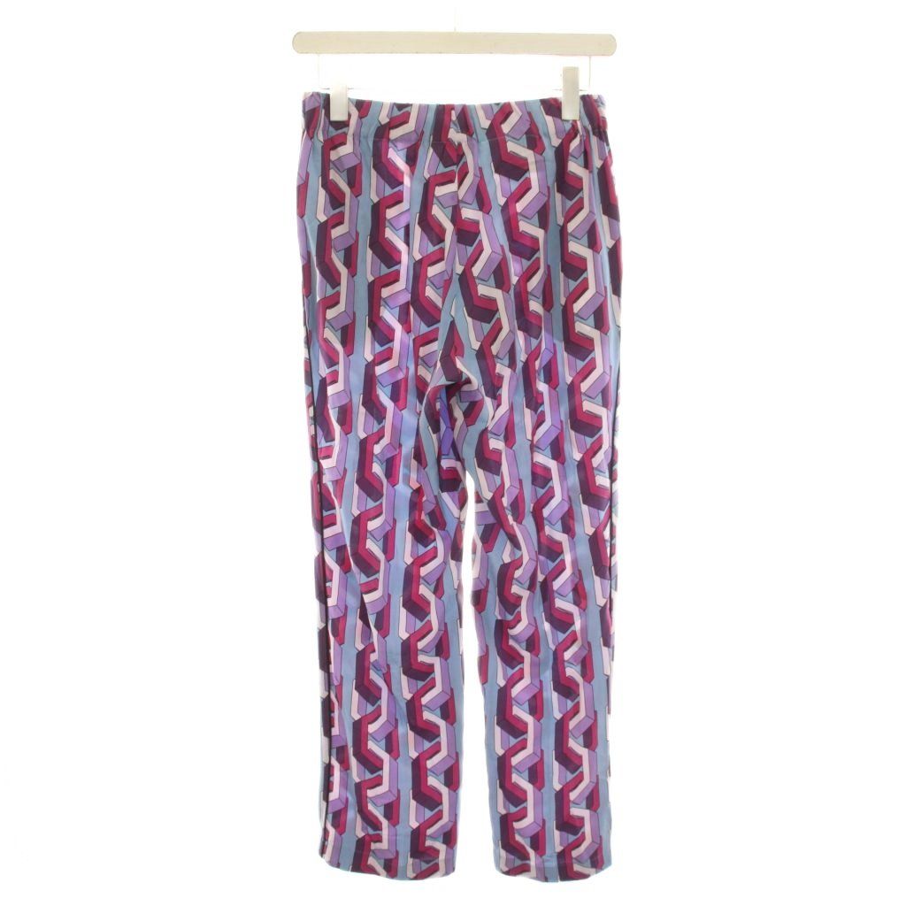 Gucci I-j-pants All Over Pattern Silk 40 Purple Blue Geometric YM — view 2