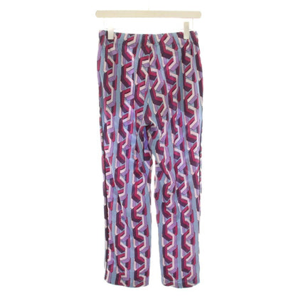 Gucci I-j-pants All Over Pattern Silk 40 Purple Blue Geometric YM — view 2