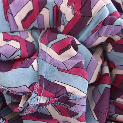 Gucci I-j-pants All Over Pattern Silk 40 Purple Blue Geometric YM — view 6