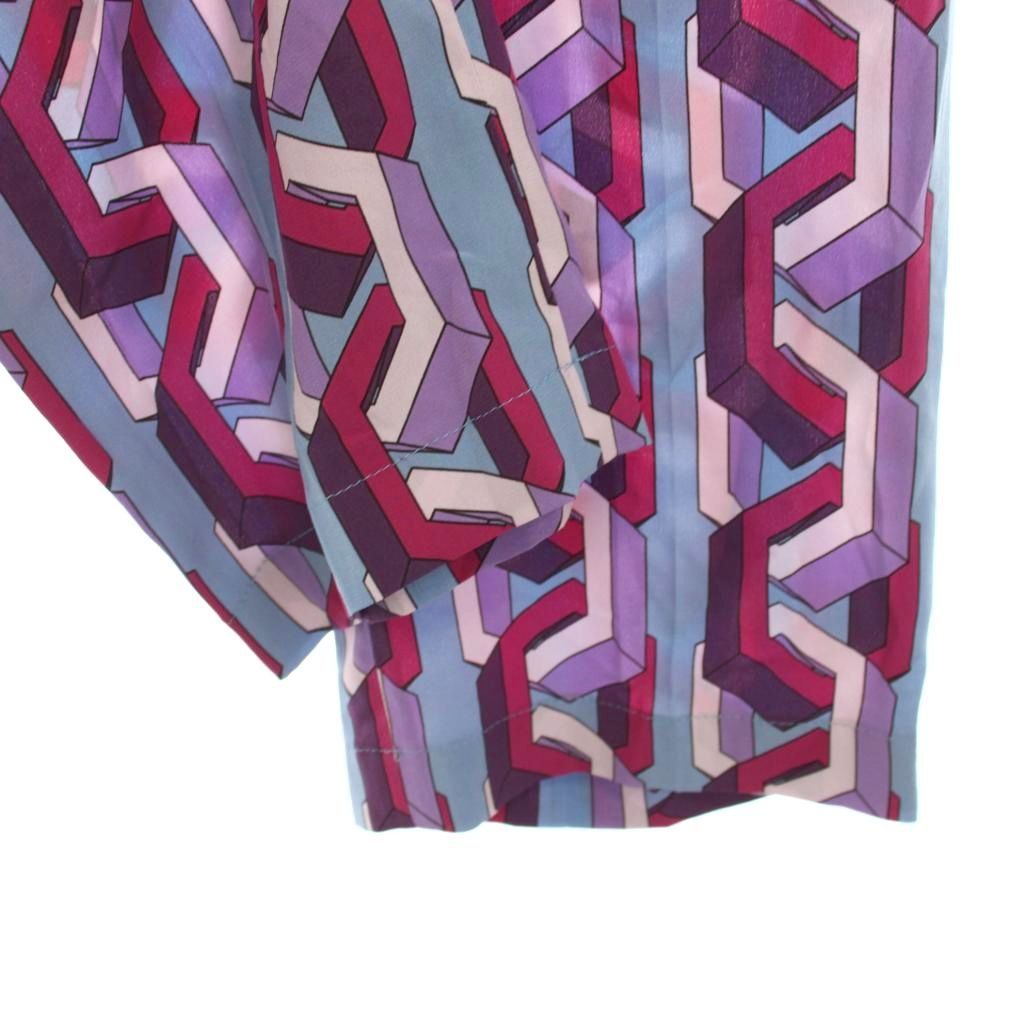 Gucci I-j-pants All Over Pattern Silk 40 Purple Blue Geometric YM — view 7