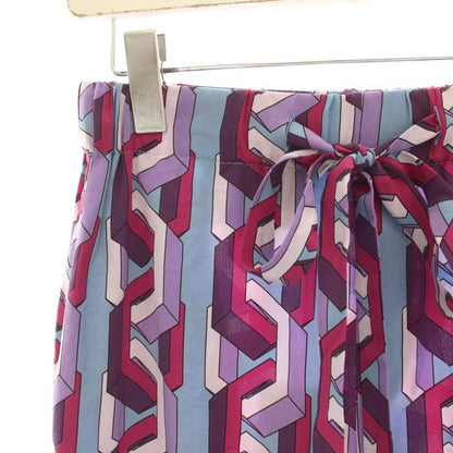 Gucci I-j-pants All Over Pattern Silk 40 Purple Blue Geometric YM — view 3