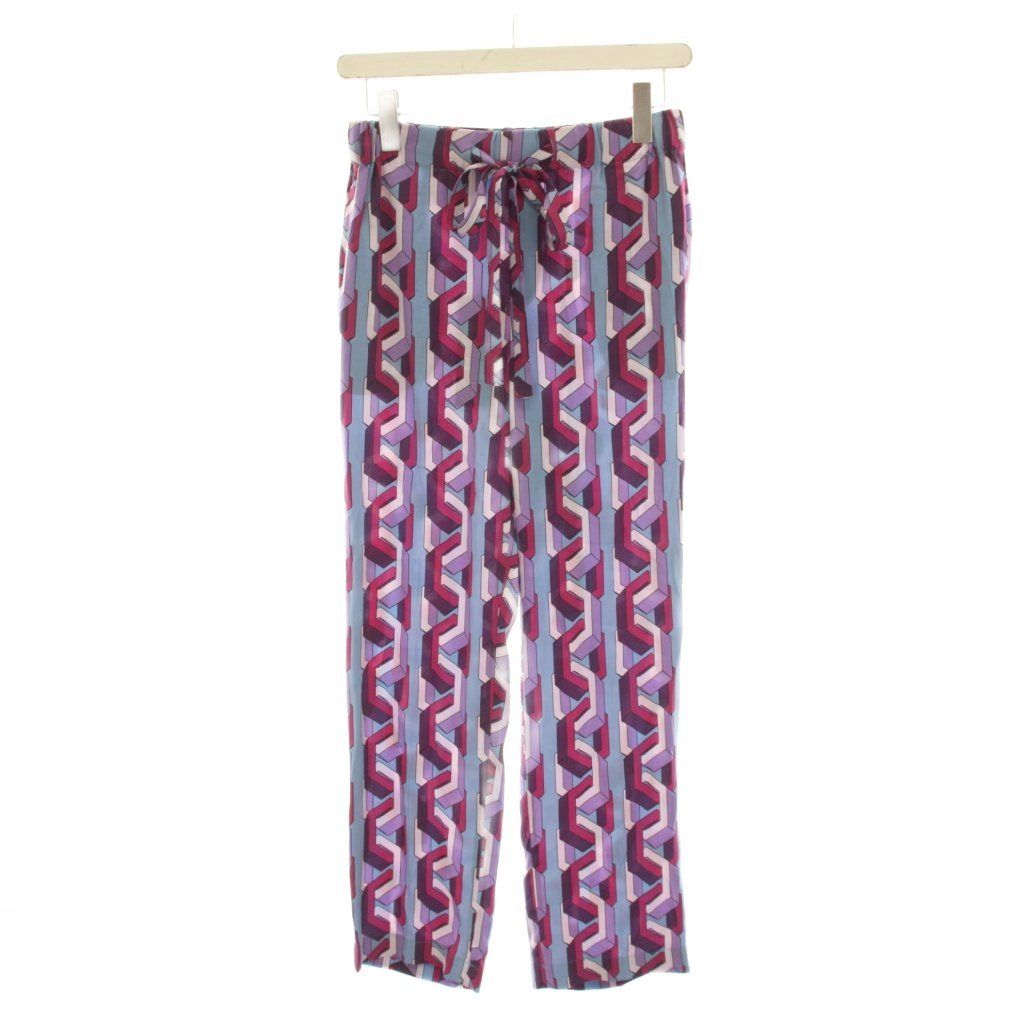 Gucci I-j-pants All Over Pattern Silk 40 Purple Blue Geometric YM
