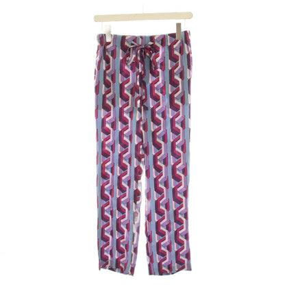 Gucci I-j-pants All Over Pattern Silk 40 Purple Blue Geometric YM